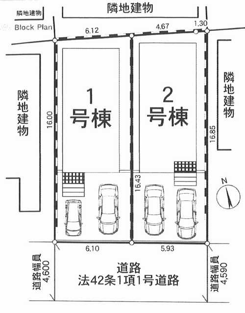 厚木市下荻野第18　新築戸建全2棟　1号棟の区画図