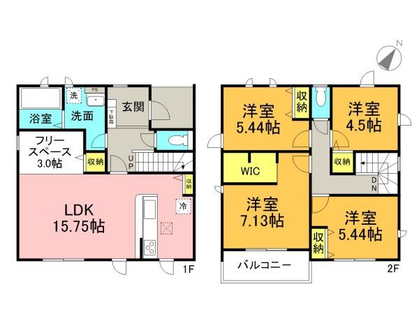 碧南第66照光町　新築住宅＜2号棟＞の間取り|4LDK＋WIC