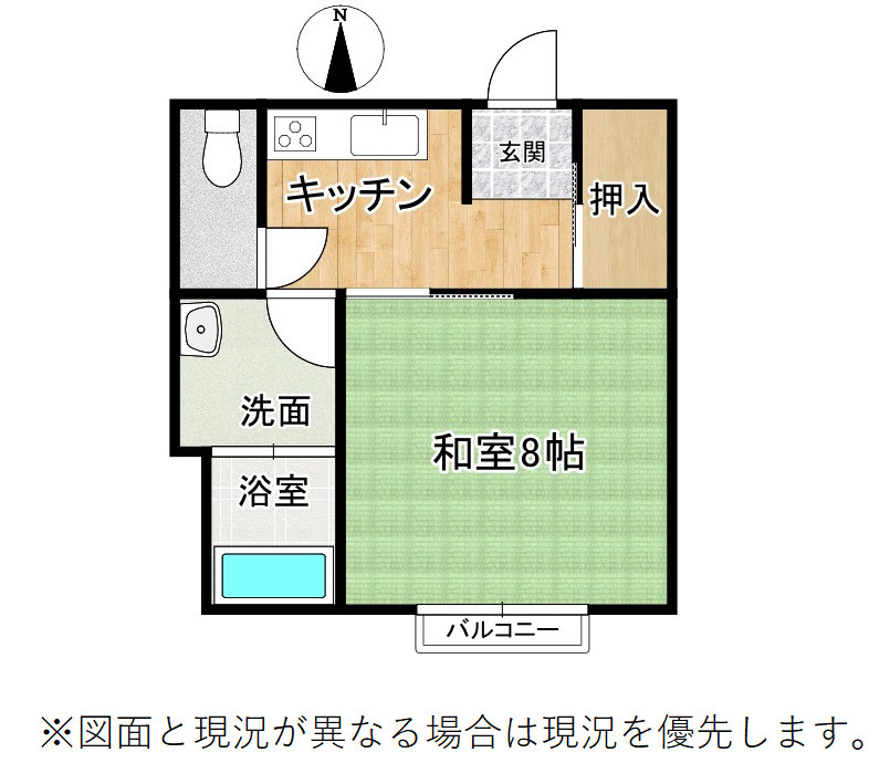 伊東ヴィラ山の上　8階　伊東市岡　の間取り|コンパクトな間取りで一人暮らしにもピッタリです。