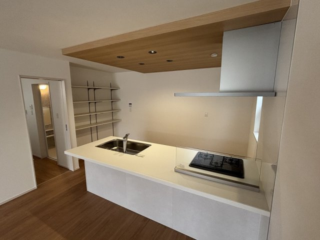 小牧市小牧１丁目　新築戸建　2号棟のキッチン|折り上げ天井でオシャレなキッチンです☆