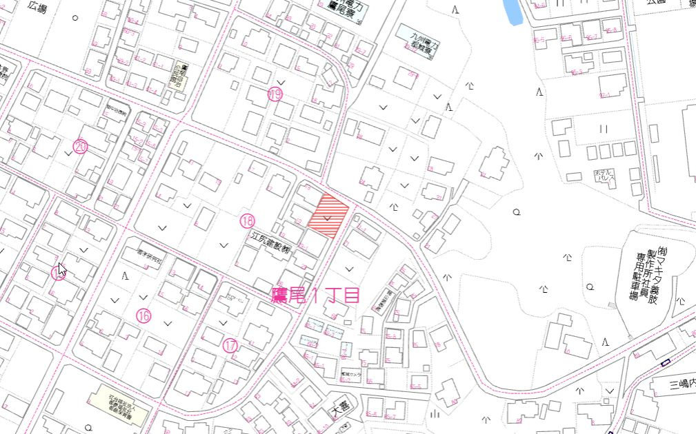 都城市鷹尾１丁目の売地の土地図