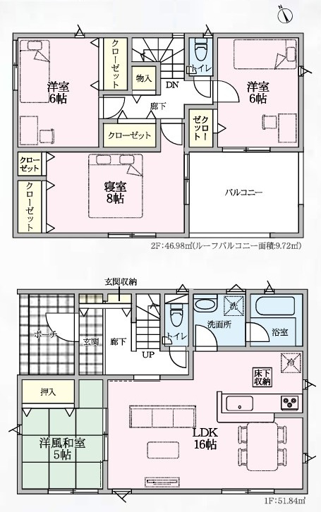 Cradle garden　本庄市下野堂第6の間取り|図面と現況が異なる場合、現況を優先とします。