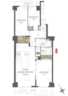 【間取り】東船橋ガーデニア６号棟 