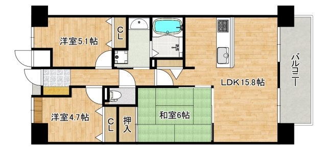 ファミールハイツⅡ番館の間取り|南東向き日当たり良好！たっぷりの陽光に包まれる明るい住まい♪