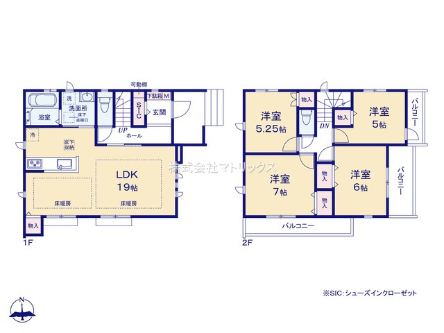 練馬区大泉町5丁目　駐車2台×土地43坪超　大型住宅　限定1棟の間取り|4LDK　土地面積143.18m2　建物面積99.98m2