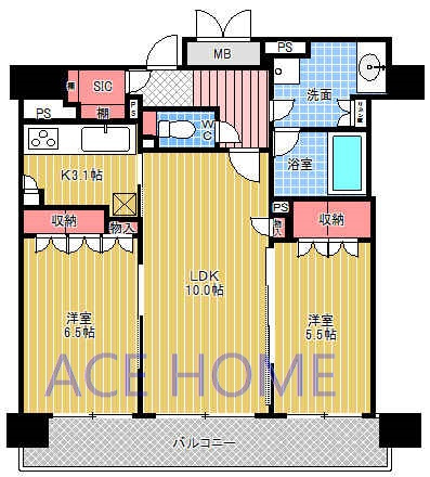 【間取り】 | ブランズタワー御堂筋本町