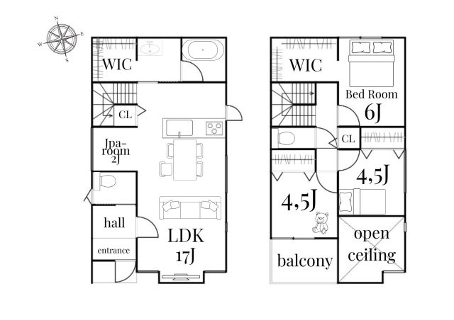 新築戸建て　浜松市中央区楊子町１期全１棟の間取り