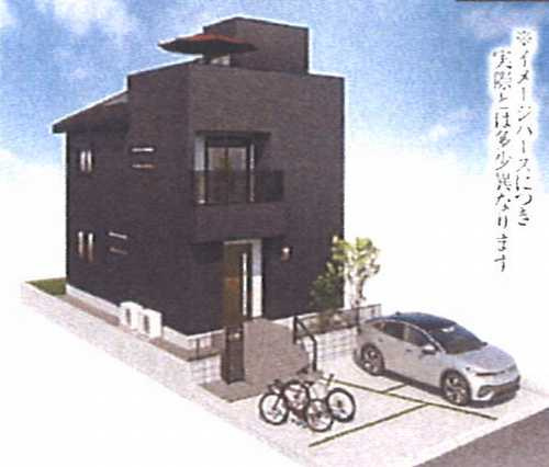 厚木市三田2丁目　新築戸建全5棟　4号棟の外観パース