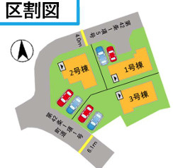 糟屋郡篠栗町中央6丁目2期　1号棟の区画図