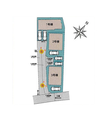 鴻巣市本町7丁目　新築一戸建て　ブルーミングガーデン　03の区画図|3号棟