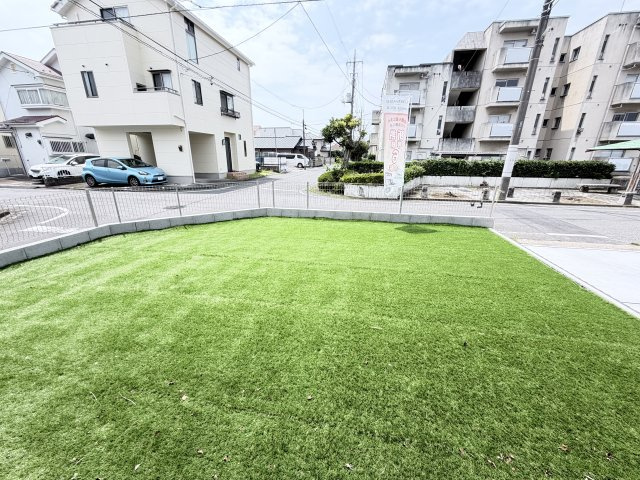 リナージュ前橋市朝倉町3丁目01期　１号棟（平屋）の庭|広々した南庭付き♪お庭バーベキューなどいかがでしょうか。