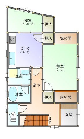 【間取り】 | 岩屋　４DK中古住宅