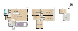 【間取り】 | さいたま市南区大谷口　貸戸建 | 各部屋5帖以上の4ＬＤＫの間取りです！