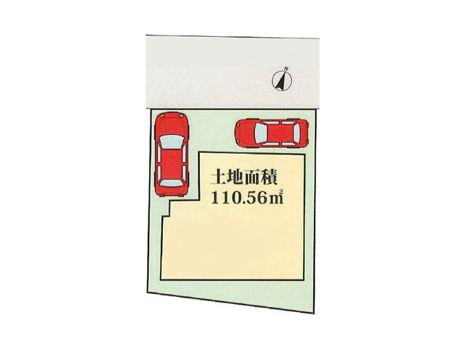 【土地図】 | 川越市寺尾　建築条件付売地　全1区画　(ふじみ野店) | お車は2台駐車可です！(車種による)
※図面を基に作成しています。現況と異なる場合は現況を優先いたします。