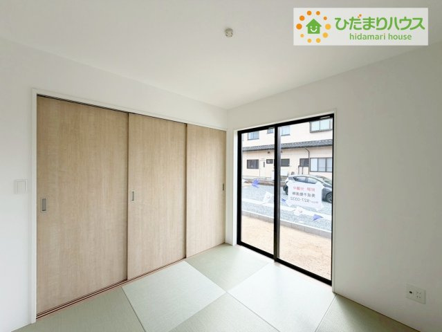 郡山市田村町金屋字宝蔵　新築戸建　1号棟の和室|小さなお子さまのいる方におすすめ！リビング横の和室でお子様が遊んでる様子も確認できます(^^)/