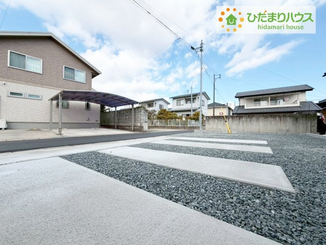 郡山市田村町金屋字宝蔵　新築戸建　1号棟の駐車場|カースペースは2台分確保!(^^)!
