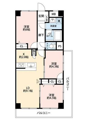  | ３ＬＤＫ　専有面積５９．４０… 