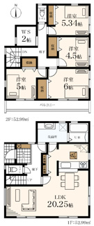 【間取り】 | 【仲介手数料無料！！】川崎市麻生区虹ヶ丘１丁目　新築戸建て（全2棟）1号棟　6980万円