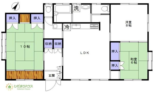 【間取り】 | 我孫子市根戸　中古戸建 | 南向きで日当たり良好(^^♪