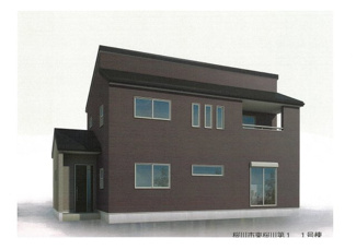 【外観パース】 | 桜川市東桜川3丁目4LDK新築建売住宅 | 南側からみた外観パースです