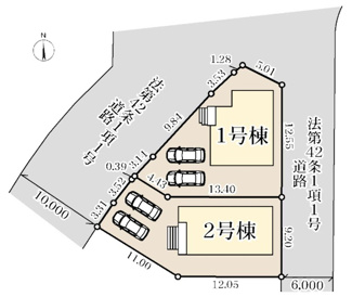 【区画図】 | 【仲介手数料無料！！】川崎市麻生区虹ヶ丘１丁目　新築戸建て（全2棟）2号棟　6680万円