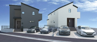 【外観パース】 | 【仲介手数料無料！！】川崎市麻生区虹ヶ丘１丁目　新築戸建て（全2棟）2号棟　6780万円 | 本パースは、イメージ図につき、風景、建物、植栽などについては施工後の現物との差異が生じます
つきまして本パースによって生じたいかなる損害については一切責任を負いません