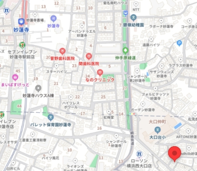 大口仲町へーベルハウスの地図