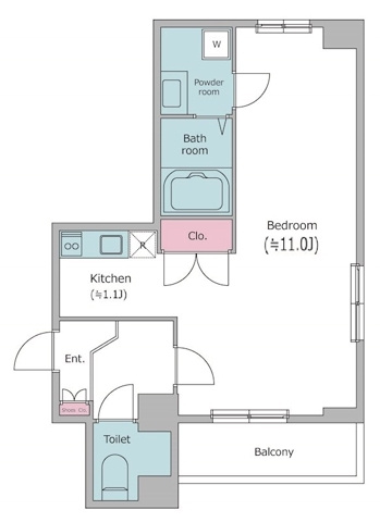 レジディア文京湯島Ⅱの間取り|1K
