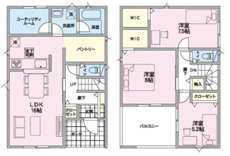 【間取り】 | 新築　新潟市西区金巻 第1  3号 | 4LDK　駐車スペース2台可能