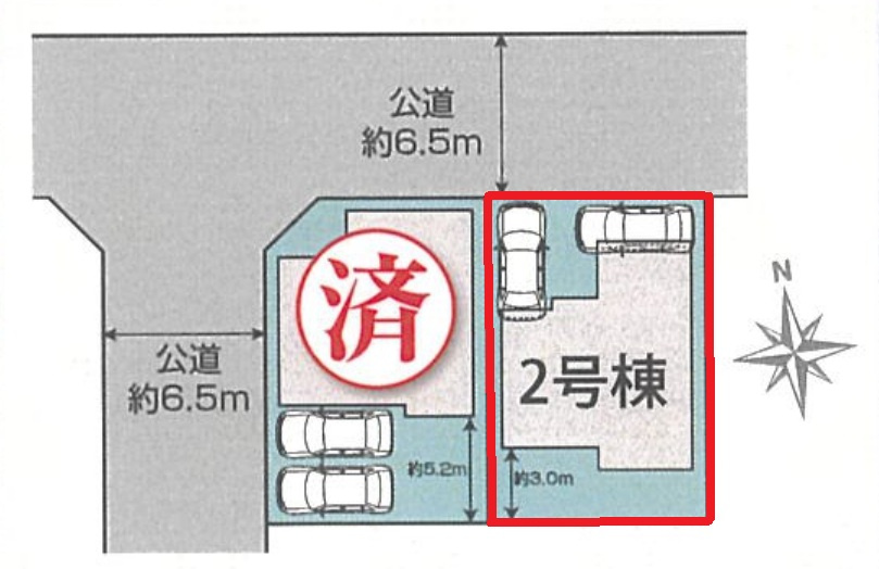 【仲介手数料無料／蟹江町】ブルーミングガーデン海部郡蟹江町宝4丁目　新築戸建の区画図