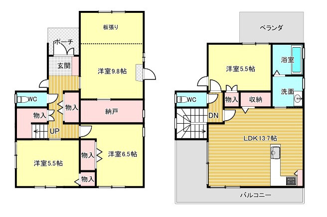 中古住宅　雄総桜町４丁目の間取り|平面図