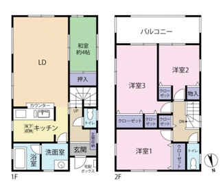 【間取り】 | 稲沢市矢合町築４年の中古住宅登場です♪お車スペース3台以上可能！南側にお庭スペースもあります♪ | 稲沢市矢合町築４年の中古住宅登場です♪お車スペース3台以上可能！南側にお庭スペースもあります♪