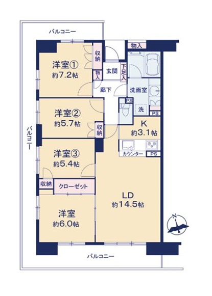 茅ヶ崎市矢畑　藤和ハイタウン湘南茅ヶ崎の間取り|4LDK☆