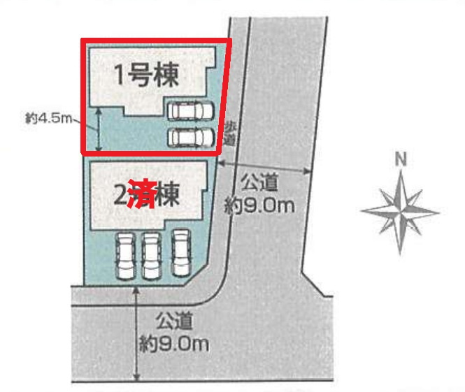 【仲介手数料無料／港区】　ブルーミングガーデン名古屋市港区小賀須3丁目　新築戸建の区画図