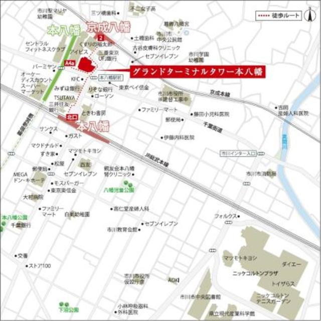 グランドターミナルタワー本八幡の地図