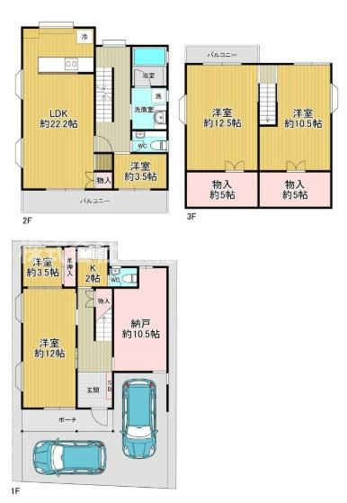 西石切町1丁目中古戸建の間取り|2世帯住宅としても利用可能です！ファミリー様にオススメです♪