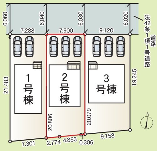 瑞浪市下沖町第３の区画図