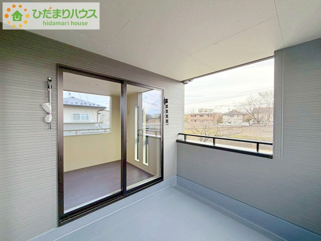 郡山市町東２丁目第2　新築戸建　1号棟のバルコニー|広いインナーバルコニーは、ランドリースペースだけでなく、椅子を置いて風にあたりながら読書なんていかがでしょうか(^^♪