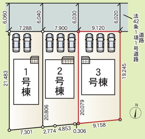 瑞浪市下沖町第３の区画図