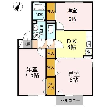 【間取り】 | グレイス・クレセント　A棟