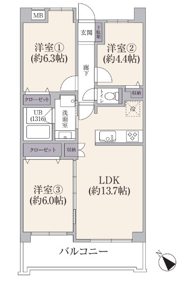 カーサ浅草桜橋の間取り