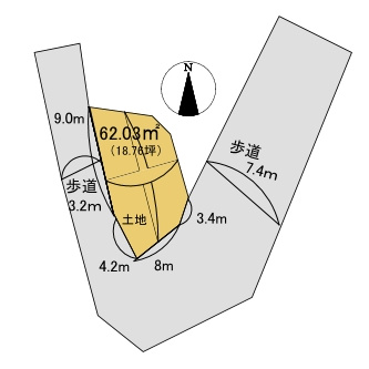 売土地　静岡市駿河区下川原２丁目の土地図