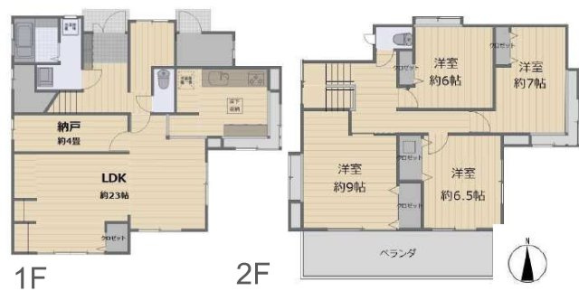 港南区日野7丁目　中古戸建ての間取り