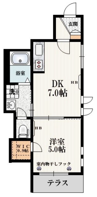 Gardenia Terraceの間取り|角部屋です