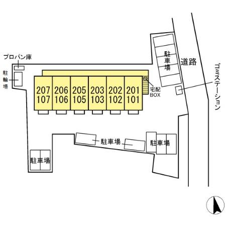 エイムⅢの駐車場