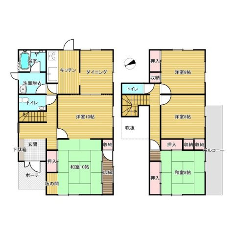 【ミサワホーム施工】石岡市旭台中古住宅の間取り