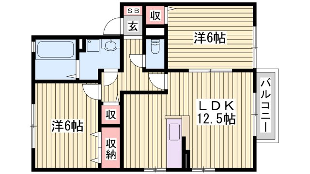 ボナール白水　2棟の間取り