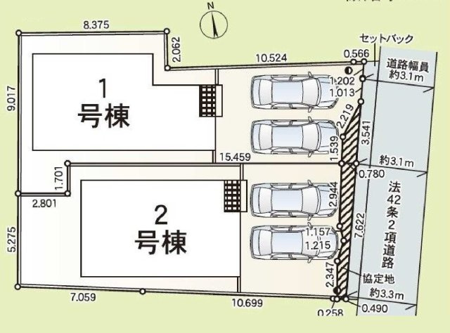 戸塚区深谷町　新築戸建て　第1の区画図
