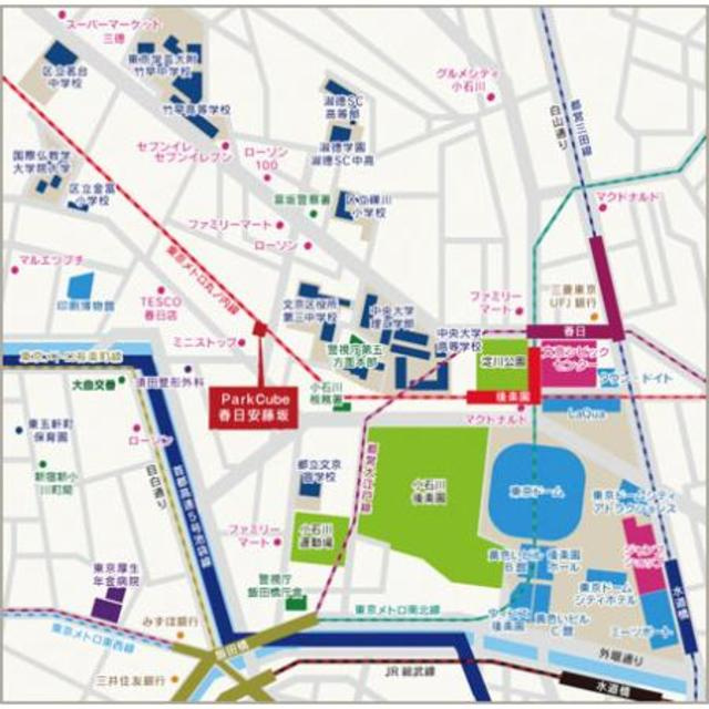 パークキューブ春日安藤坂の地図