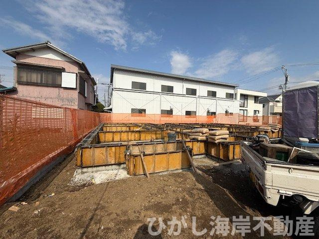 茅ヶ崎市円蔵２丁目　新築戸建　全5棟の外観|2月16日撮影　建築中　現地外観